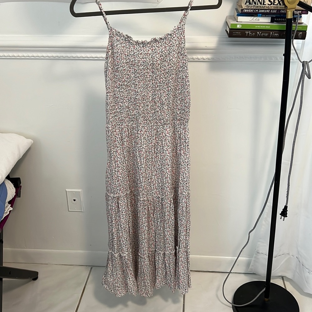 Floral Tiered Maxi Dress With Ruched Top